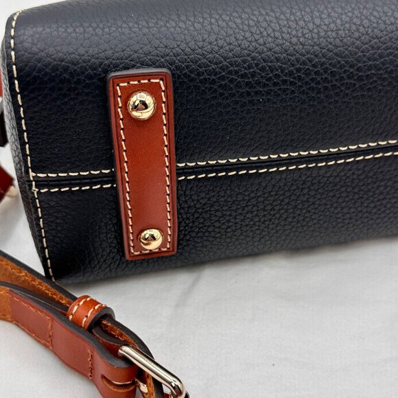 Dooney Bourke Pebble Grain Black Crossbody Bag Adjustable Strap Gold Hardware - Picture 16 of 16